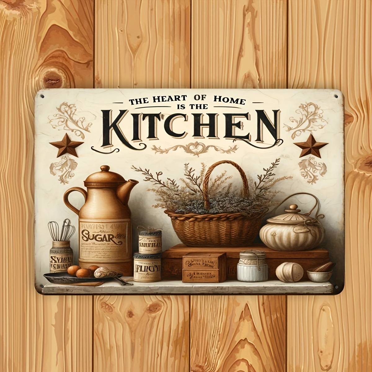 Home Cooking Quotes - Винтажная металлическая табличка с цитатой для
